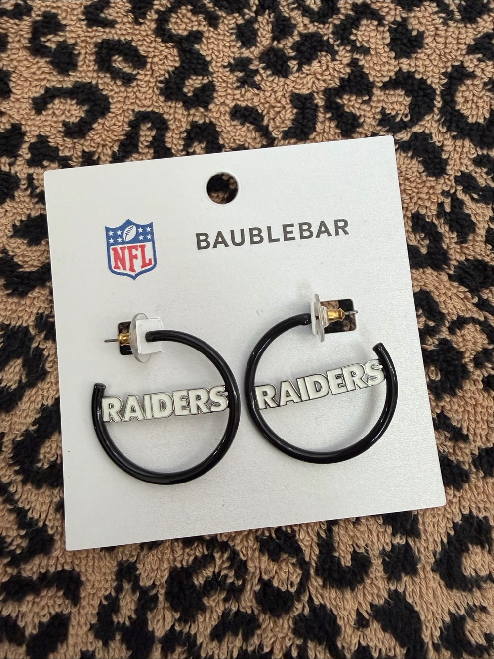 BaubleBar Black Raiders Hoop Earrings